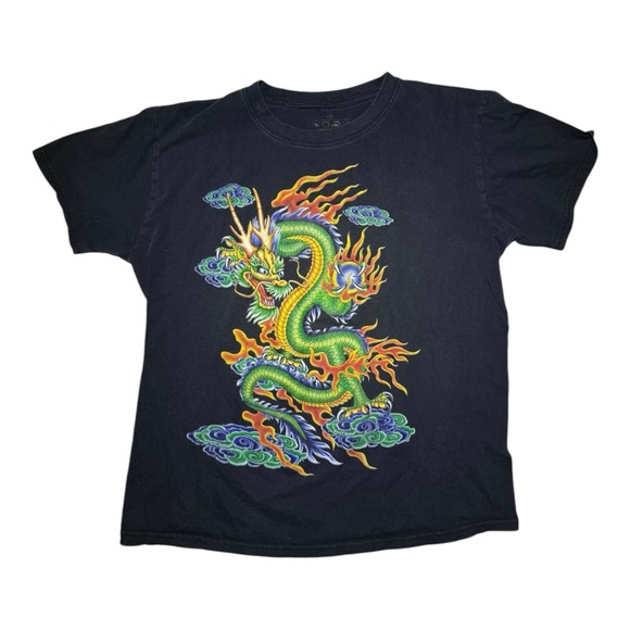 Other - Chinese Dragon Y2K Black T-Shirt Size XL